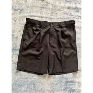 Haggar Black Cool 18 Pro Pleated Front Shorts Men's 40